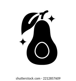 avocado solid icon on isolated background