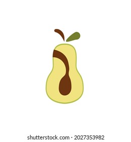 avocado spoon logo isolated white