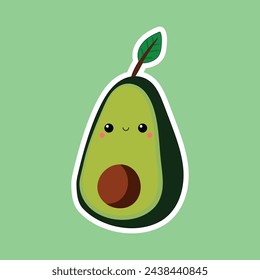 avocado sticker character very cute