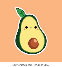 avocado sticker character very cute