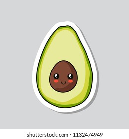 avocado sticker doodle icon