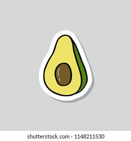 Avocado Sticker Doodle Icon