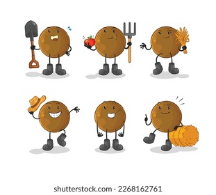 el personaje del grupo de granjeros de aguacate stone. vector de mascota de dibujos animados