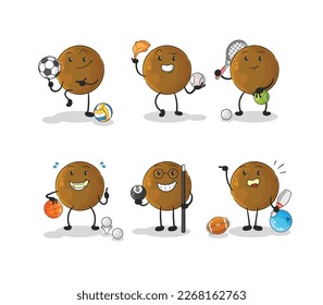 el personaje deportivo de aguacate stone. vector de mascota de dibujos animados