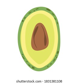 Letra estilizada aguacate O. Ilustración del vector