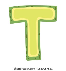 Letra de aguacate estilizada T. Ilustración del vector