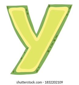 Letra Y con estilo aguacate. Ilustración del vector