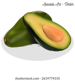 abacate verão dieta saudável fruta vetor fatiado abacate
