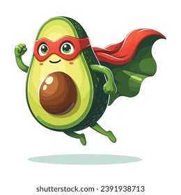 Arte vectorial de la ilustración de superhéroe de aguacate