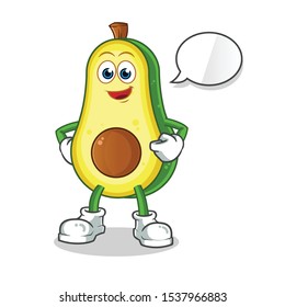 avocado talking cartoon vector mascot illustration