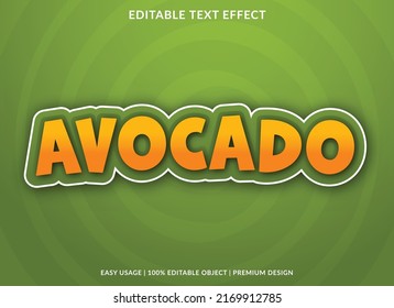 avocado text effect template with abstract style use for business logo and brand