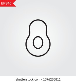 avocado thin line icon, vector illustration eps10