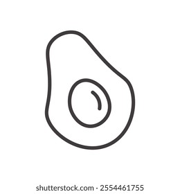 Avocado thin liner icon vector.