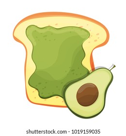 Avocado toast. Fresh toasted bread with avocado. Delicious sandwich svg