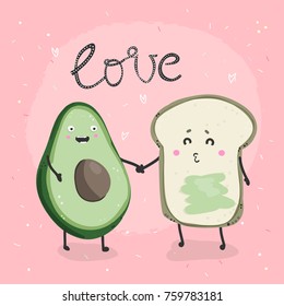 Avocado and toast. Hand drawn vector illustration svg