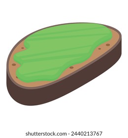 Avocado toast icon isometric vector. Food bread. Ripe piece