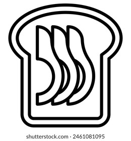 Avocado Toast icon line vector illustration