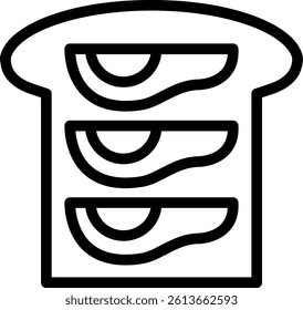 Avocado toast Line Vector Icon Design
