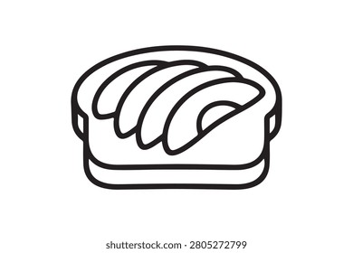 Avocado Toast Outline Vector Icon