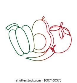 Avocado tomato and pepper design