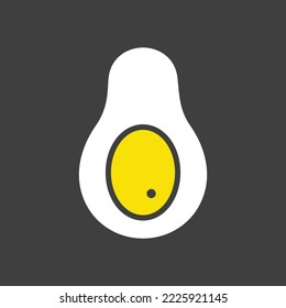 Avocado tropical fruit vector glyph on dark background icon. Graph symbol for food and drinks web site, apps design, mobile apps and print media, logo, UI