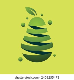 Avocado Truncated Cut Logo Design. Vector illustration