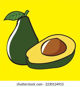 an avocado of two is green