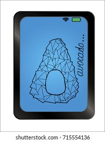 Avocado. Vector avocados illustration on background plate.