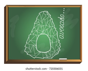 Avocado. Vector avocados illustration on chalkboard.