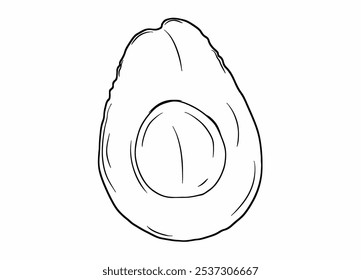 avocado vector with black line art