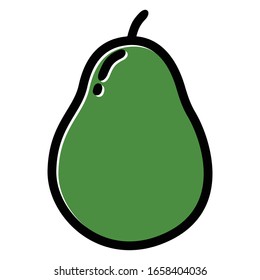 avocado vector design with outline