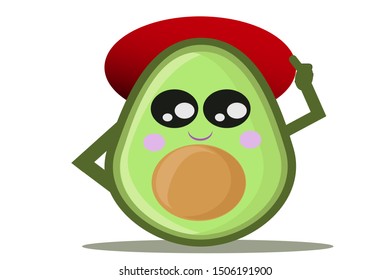 avocado vector emoticon character enjoy