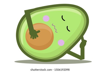 avocado vector emoticon character sleepy