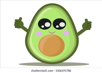 avocado vector emoticon character smile