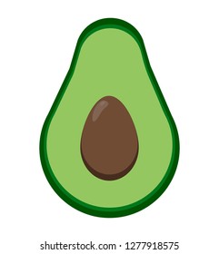 Avocado vector flat illustration