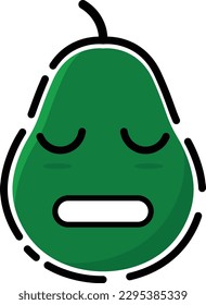 Avocado vector in the form of a cute emoticon.