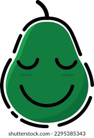 Avocado-Vektorgrafik in Form eines süßen Gefühls.