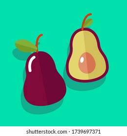 Avocadovektor, frisches Obst, gesund.