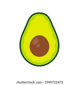 Avocado vector. avocado fruit cut into pieces There is a round seed inside. for health care svg