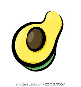 Vector de aguacate en estilo dibujado a mano