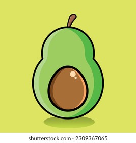 Avocado vector icon design,avocado isolated on  background. Organic food. Cartoon style. Vector illustration for design