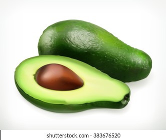 Avocado vector icon. Fresh and juicy fruit.