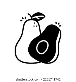 Avocado vector icon glyph icon style.Can be used for wedding invitations, card designs and background design