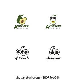 Avocado vector icon illustration design template