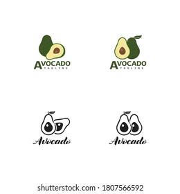 Avocado vector icon illustration design template