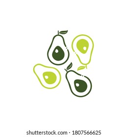 Avocado vector icon illustration design template