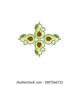Avocado Vektorsymbol-Design-Vorlage