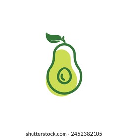 Icono de Vector de aguacate ilustración diseño Plantilla