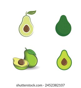 Icono de Vector de aguacate ilustración diseño Plantilla