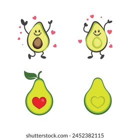 Avocado vector icon illustration design template